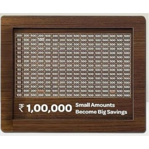 Wooden Money Box With Counting Target (Large)